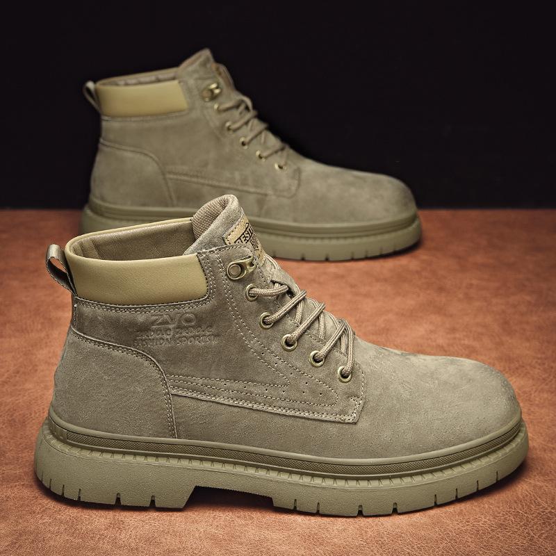 Martin boots, new medium-top thick-soled spring leather soft-soled boots, can t kick bad rhubarb boots 39