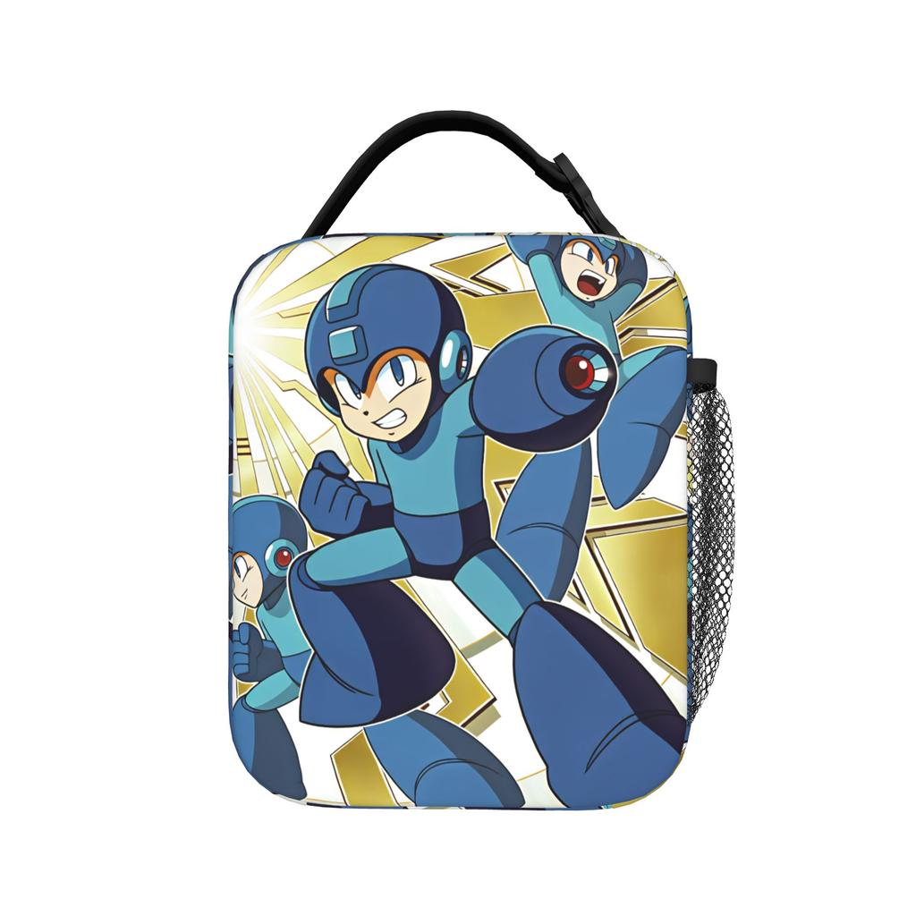 Mega Mans Lunch Bag Casual Lunch Box For Adult Travel Portable Cooler Bag Oxford Print Tote Food Bags
