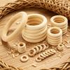 Wooden Rings Wooden Hoops for Craft Wood Rings Circle Macrame Accessories Round DIY Wood Hoops Wood Craft Decoration Woodworking