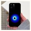 Custodia per Telefono Occhio Malvagio Blu Fortunato Per Apple iPhone 15,14,13,12,11,Pro,X,XS,Max,XR,Plus,Mini Cover Nera Morbida