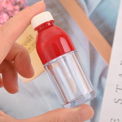 5pcs 8ml Bottle Shaped Empty Lip Gloss Tube Bottle Container Clear Plastic Refillable Lip Balm Bottles With Rubber Inserts