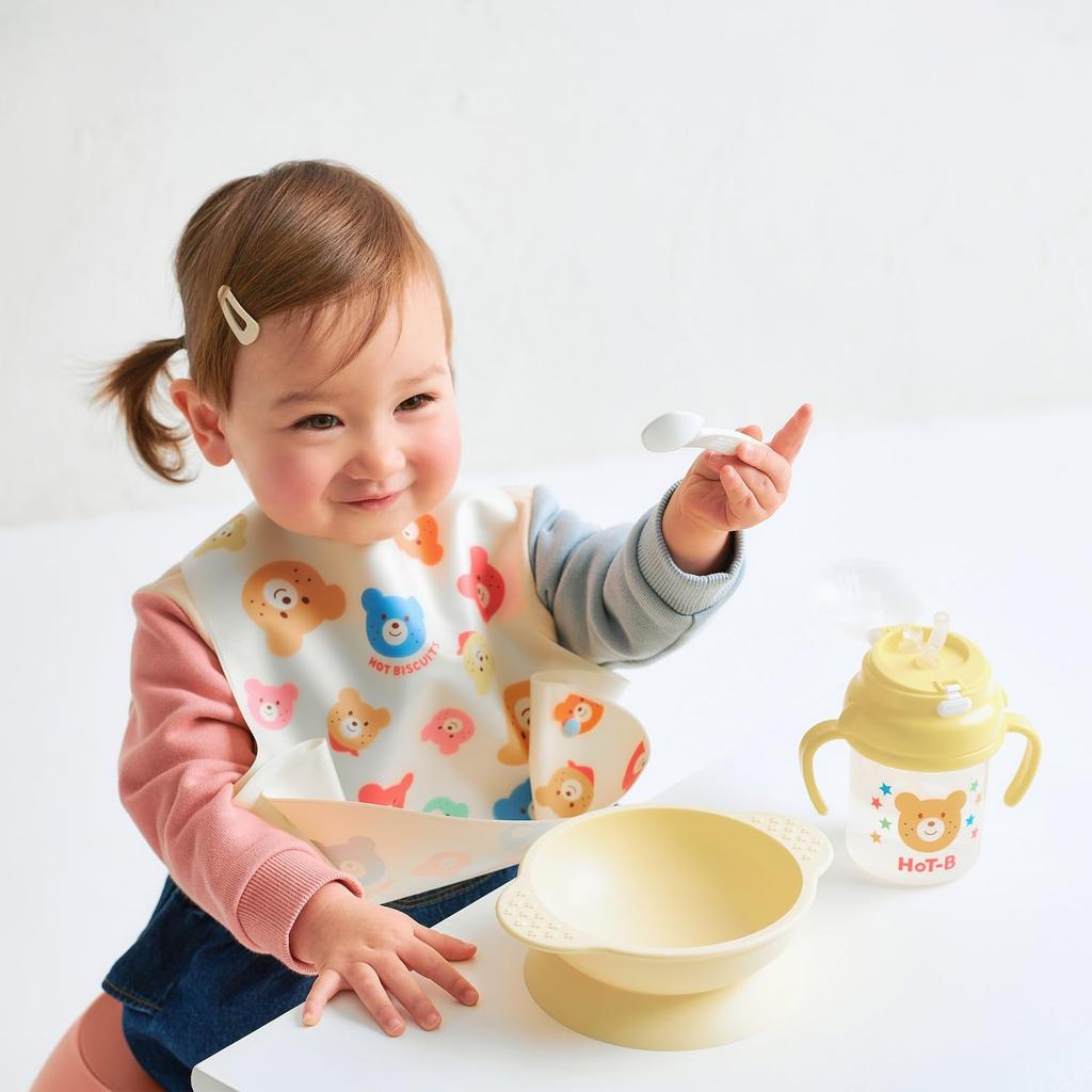 MIKIHOUSE HOT BISCUITS Lunch Boys and Size Bib, Girls, Baby, Kids, White, Unavailable, 70-2985-148