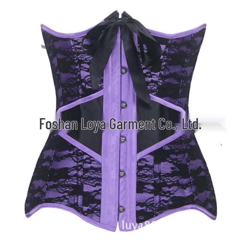 Gothic Black Leather Corset with Diamond Buckle & Wide Straps