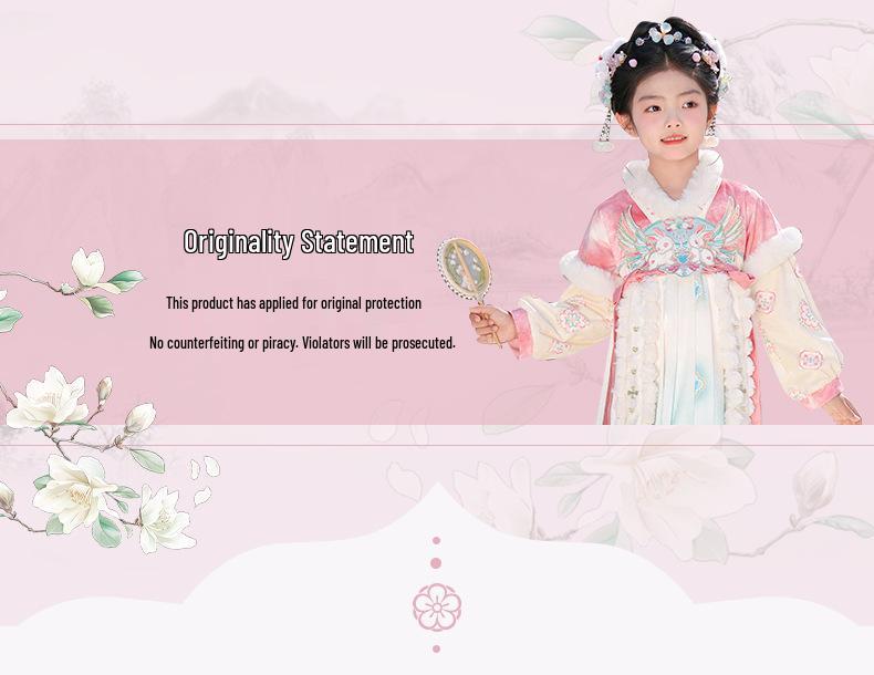 “2026 Girls’ New Year Hanfu Tang Suit Dress – Winter Chinese Style”