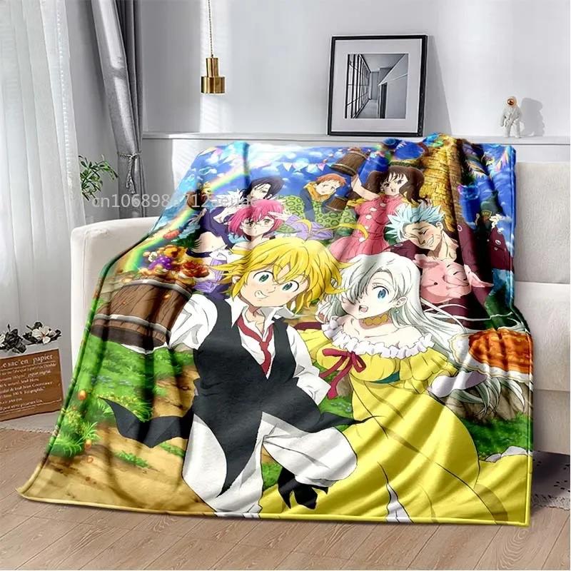 Thicken Blanket Anime The Seven Deadly Sins Printed Flannel Blankets for Beds Sofas Warm Bed Sheet Soft Blanket