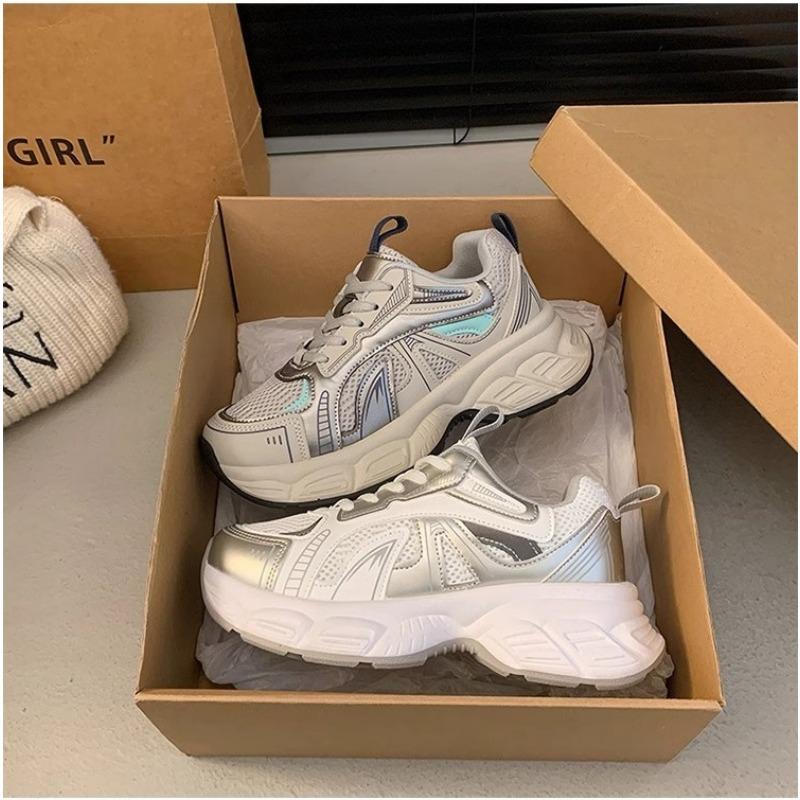 Platform dad shoes women's spring and autumn new casual sports shoes mesh breathable running shoes