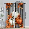Farmhouse Autumn Pumpkin Pattern Printed Curtains Window Decorations Home Room Set Of 2 Made Polyester