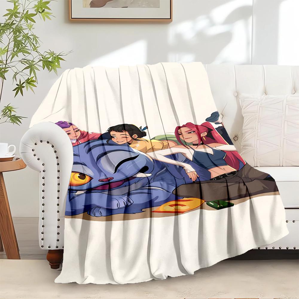 

K-POP Anime Girls Group Four Seasons Soft Warm Blanket All-Season Thick Knit Polyester Bedspread for Bed, Camping, Travel Perfect Gift 80x120cm