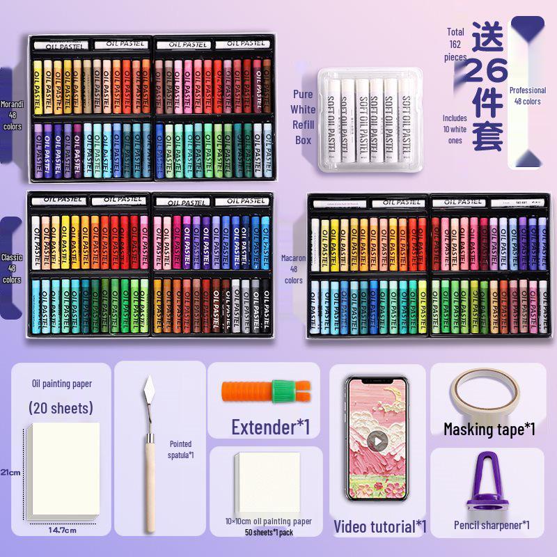 Super Soft Oil Pastel Set with Brush & Scraper Tools - Perfect Crayons for Kids' Birthday Gifts & DIY Projects