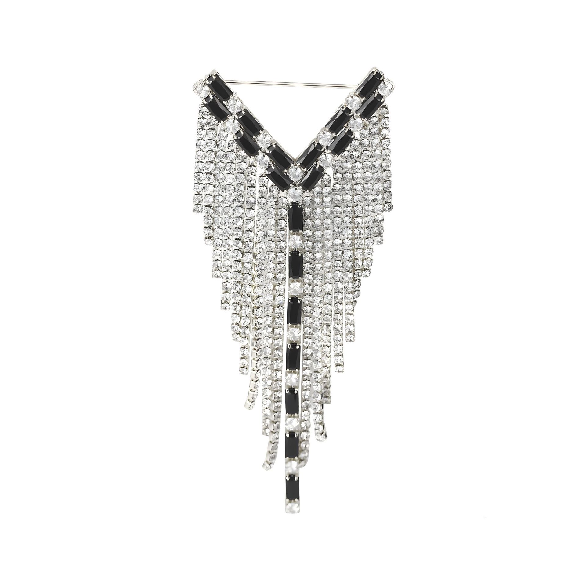 

Брошь с бахромой из ярких бриллиантов, роскошная женская брошь из кристаллов, легкий роскошный нишевый дизайн, аксессуары для костюма