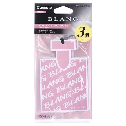 CARMATE Hanging Air Freshener [Calm Bouquet Scent] 3-Pack for Car, Room, Toilet, Closet, One Piece Lasts Approximately 30 Days, Hanging Monogram H1309