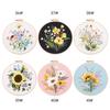 Embroidery Starter Kits with Pattern and Instructions Cross Stitches Set Flower Plant Stamped Embroidery Hoop Needlework