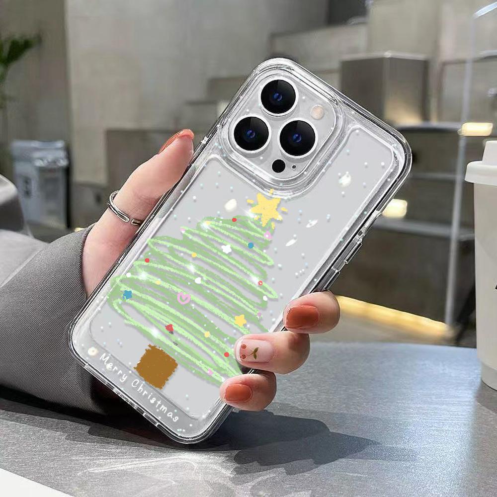 Cute Christmas Phone Case For Iphone 17 Air 16 16e 15plus 14 13 12 11 Pro Max Soft TPU Minimalist Stylish Funda Protective Cover