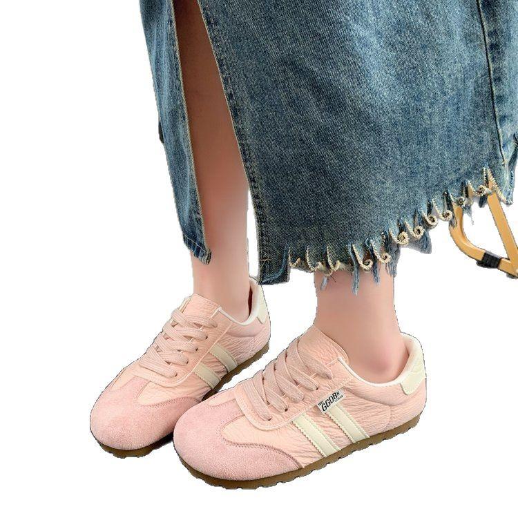 Yellow Leather Surface German Training Shoes Women's Shoes 2025 New Popular Spring Versatile Thin Sole Light Casual Sports Shoes