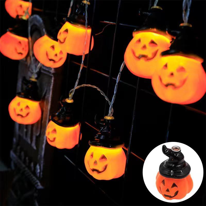 LED Halloween Decorative String Lights: Pumpkin, Ghost, Eye & Skull Battery Lights