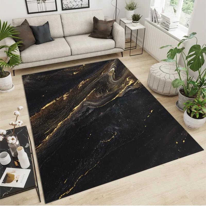 Modern Light Luxury Printing Large Carpet Anti Slip Wear resistant Soft Mat for Living Room Bedroom Rug Easy Clean Fashion