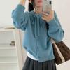 Lace-up Simple Solid Color Outer Wear Knitted Cardigan Women's Autumn New Loose Soft Waxy Versatile Sweater Jacket