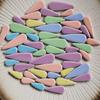 100g Multi Color Irregular Ceramic Mosaic Tiles DIY Mosaic Making Stones for Craft Hobby Arts Wall Decoration Petal Oval 917