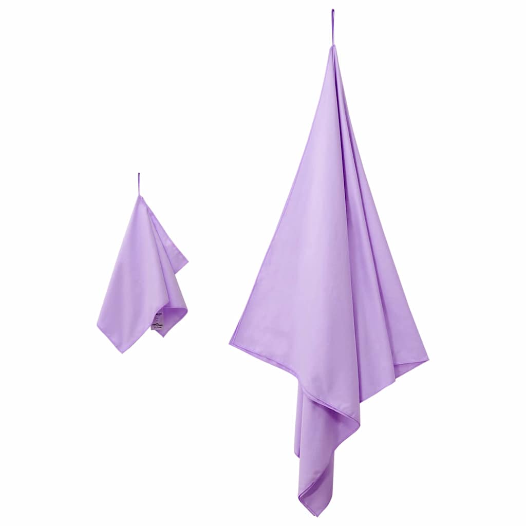 Sports Towel Set 2 pcs Purple Fabric