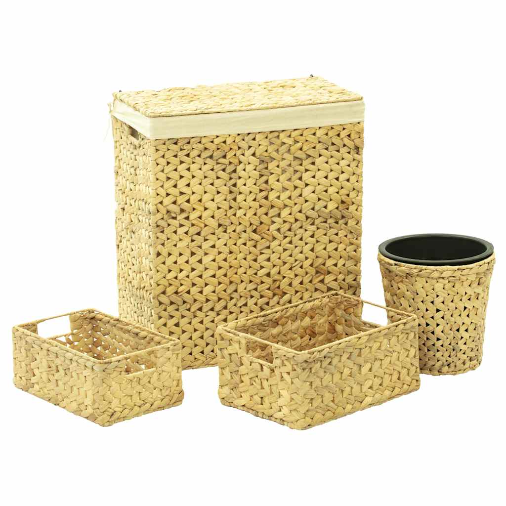 vidaXL 4-tlg. Korb-Set fürs Bad Wasserhyazinthe beige