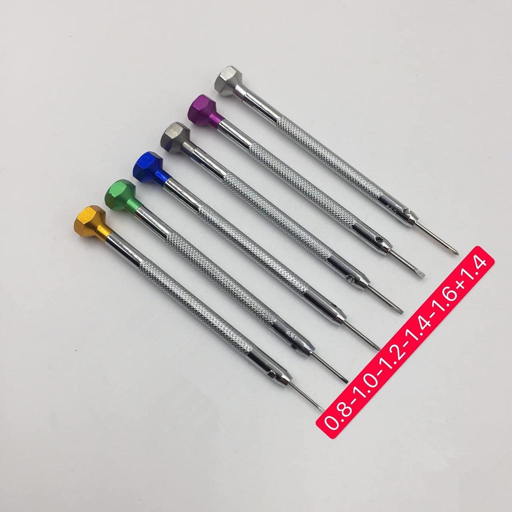 6 Sizes Set Precision Steel Flat Head Screwdriver Blade for Watch Jewelry Jewelry Watchmaker Tools Watchmaker Repair Tools + -0.8~-1.6