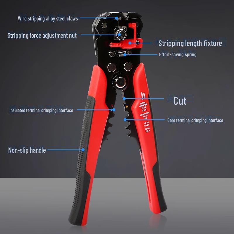 Fully Automatic Multi-Function Electrical Wire Stripping and Crimping Pliers D2