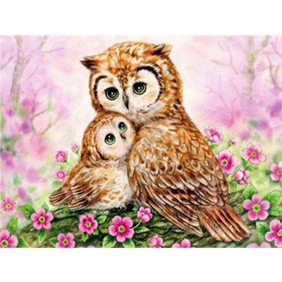 Pintura Diamante 5D Completa DIY Coruja Abraçando Bordado Ponto Cruz Decoração para Casa Presente Feito à Mão
