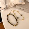 K real gold electroplated tiger's eye stone beaded bracelet, exquisite temperament bracelet, light luxury and high-end niche bracelet jewelry.