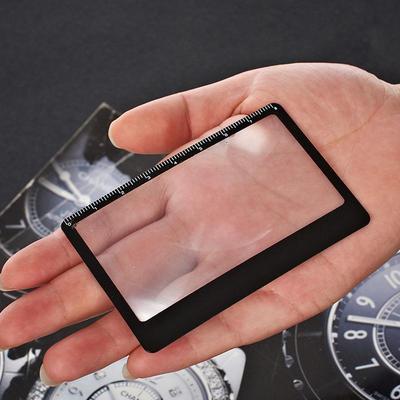 3X Wallet Magnifier Card Mini Magnifying Glass Ruler Pocket Magnifying Glass for Reading Fire Starting Survival Tools Magnifying