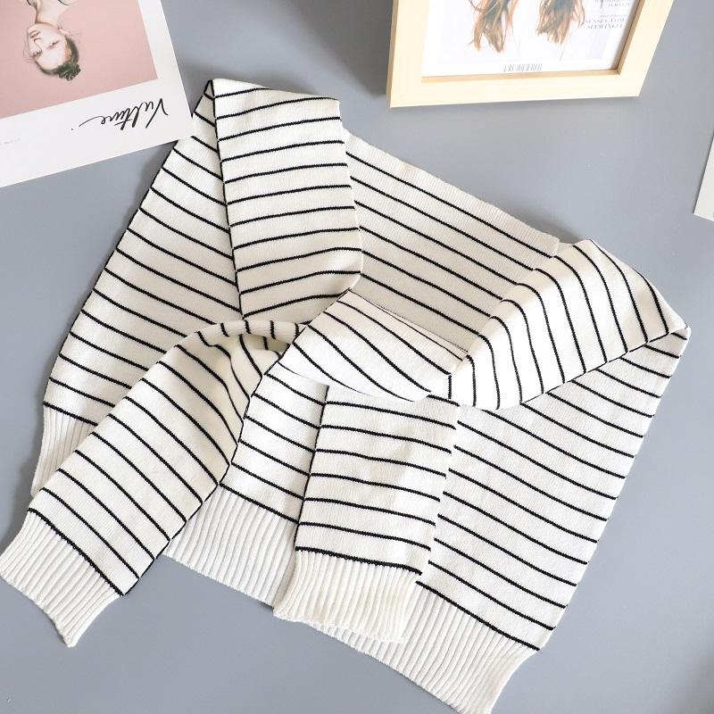 Shawl White Fake Collar Women Detachable Collars Warm Stripe Shoulder Wrap Knit False Collar Scarf Neckline Neckband Faux Col