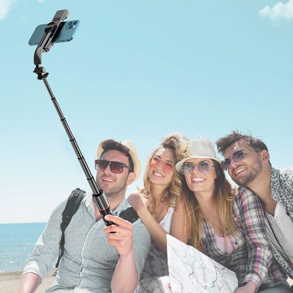 Tech-Protect L05S Bluetooth Selfiestang Stativ & LED-lys Svart