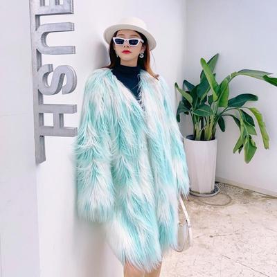 European and American Fur Imitation Fur Beach Imitation Mink Fur Fur Autumn and Winter Women's Long Coat