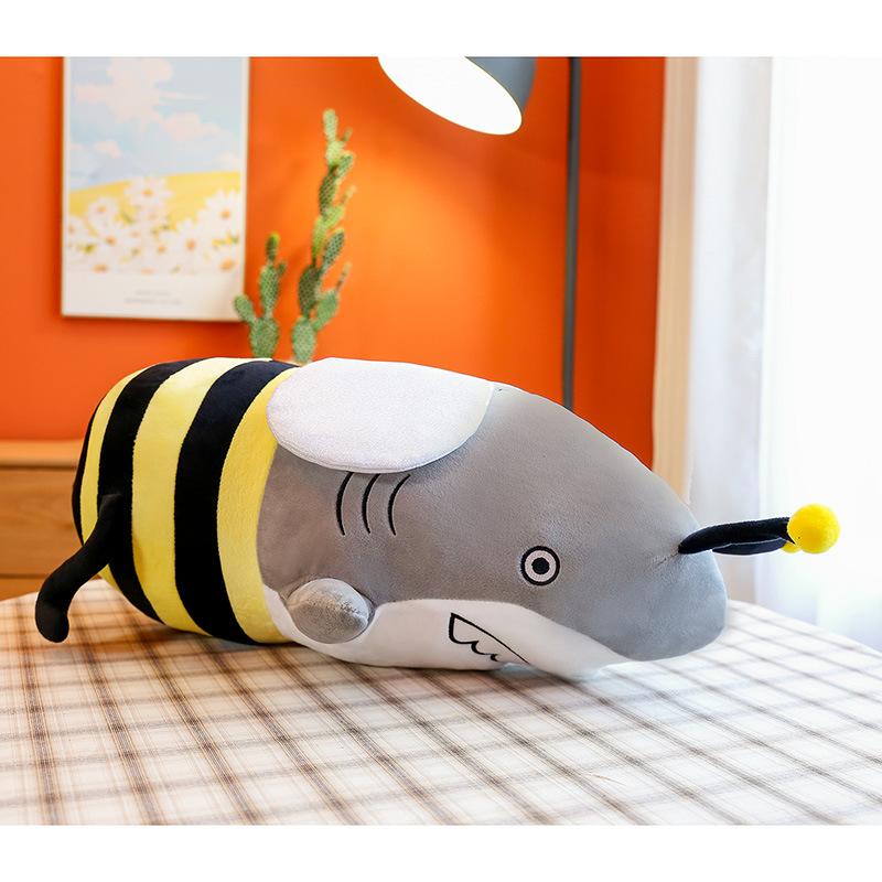 

Doll shark bee doll shark riding plush toy shark carving throw pillow holiday gift 35 cm 0.15kg