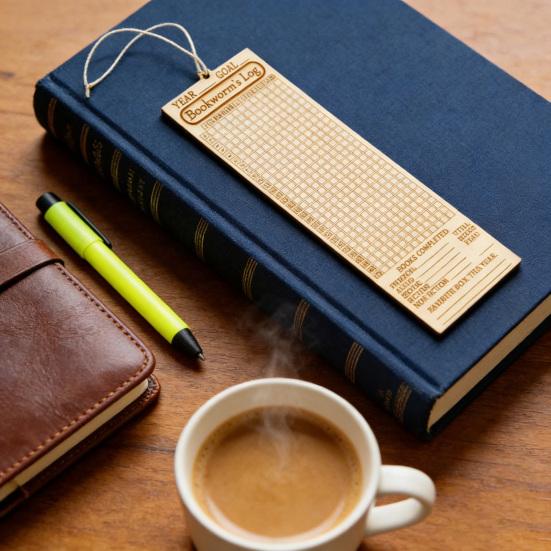 Segnalibro in legno con scomparti funzionali, tracker di lettura, accessorio elegante per libri, agenda di lettura, regalo per lettori.