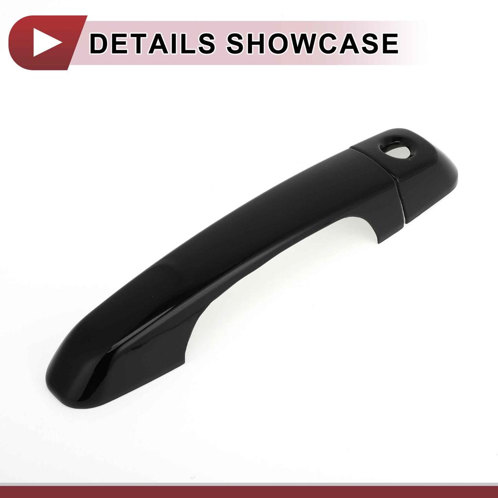 HEROFFIX Car Door Handle Covers Black Compatible with Toyota Land Cruiser Prado LC200 1 Set (Gloss ABS) - J150, J200, -