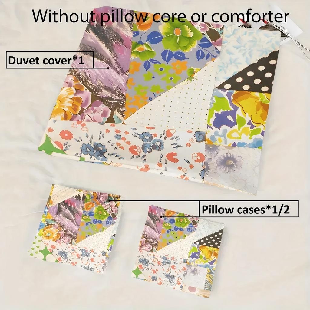 Copripiumino con Fiori Pittorici Stampa 3D Stile Rustico Petali Multipli Set Biancheria da Letto Morbido Confortevole Copripiumino Federe