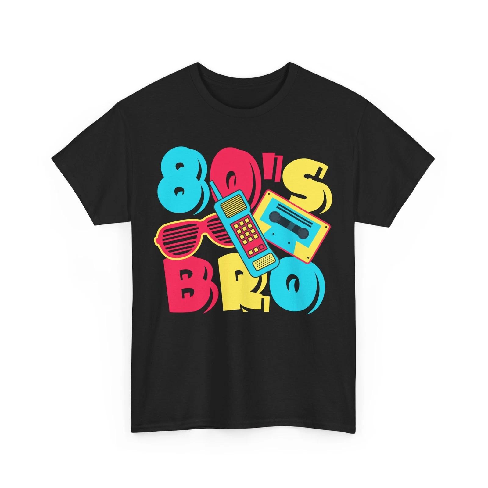 

80 s Bro Shirt, Nostalgic Eighties Lovers Music Sunglasses Men Boys Shirt XL