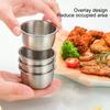 304 Stainless Steel Round Dipping Dish 12Pcs Mini Seasoning Plate Jam Cup Without Lid Portable Kitchen Tool