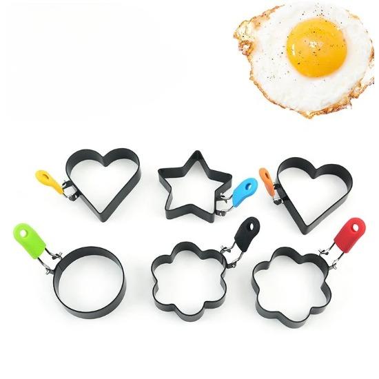 

4 шт., нержавеющая сталь, форма для яиц в форме сердца, многофункциональная, для выпечки, печенья, фруктов, прочный, безопасный для пищевых продуктов, кухонный инструмент, для домашней готовки, легко моется