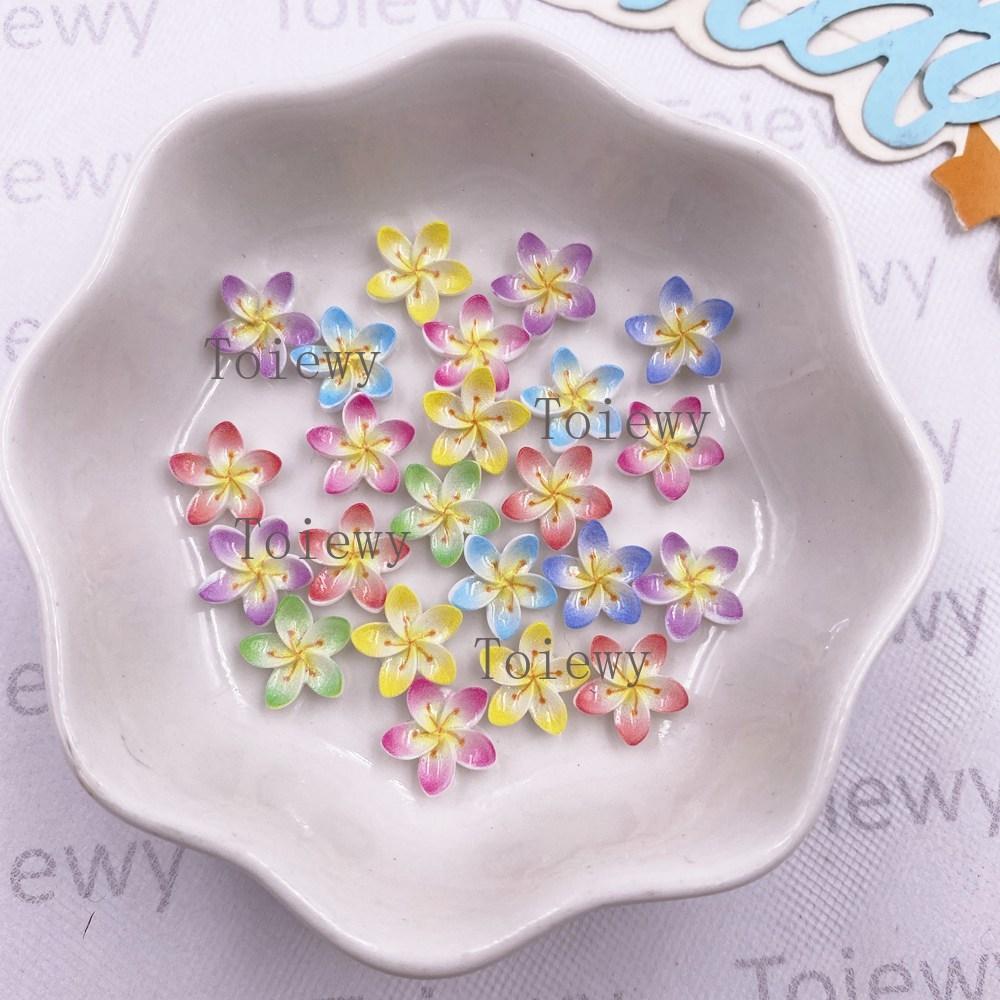 100pcs Mixed Resin Colorful Cute 10mm Flower Flatback Stone Scrapbook DIY Wedding Nail Applique Decor Jewelry Crafts Accessories