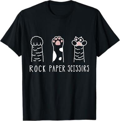 

Retro Korean Fashion Cat Lover TShirt Cute Cat Paw Rock Paper Scissors Print Versatile Casual Top Kpop Vintage Gothic for Women 4XL