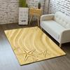 Coastal Theme Rectangular Rug Various Sea Shells Starfish Sandy Beach Pattern Soft Non Slip Carpet for Living Room Bedroom Decor