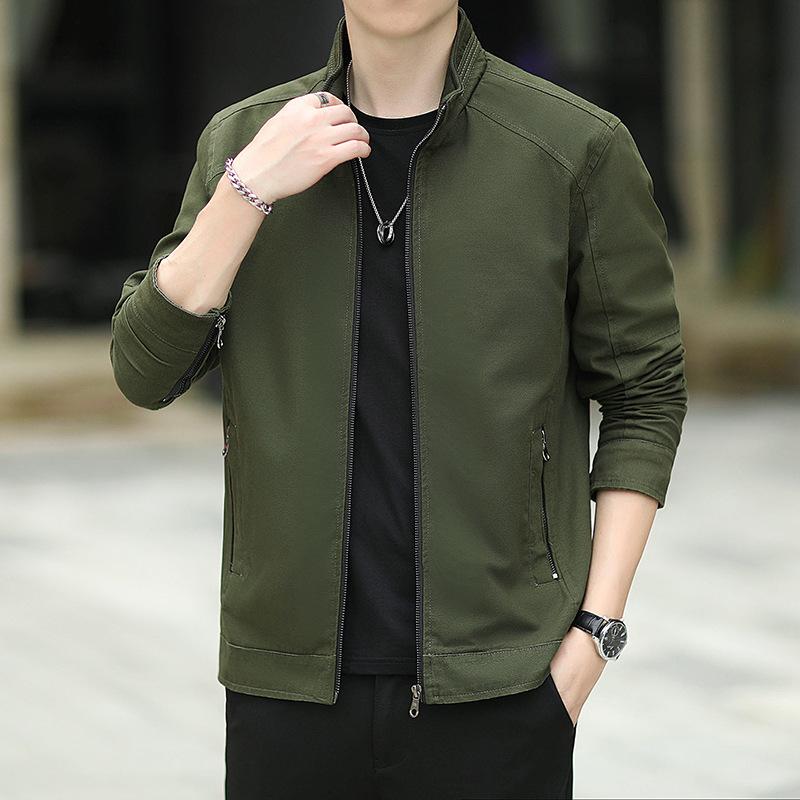 

Spring and Autumn New Style Handsome American Retro Work Jacket Men s Trendy Brand Loose Stand-up Collar Men s Jacket Casual Versatile Top M