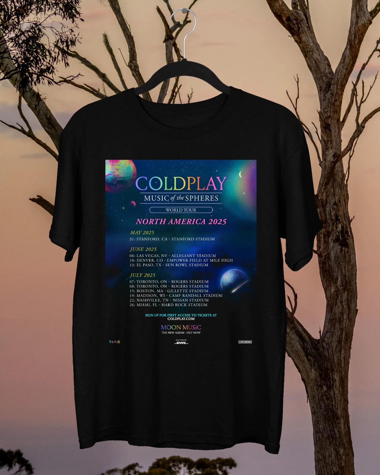 Coldplay Band Tour 2026 Gift For Fan Full Size S to 5XL T-shirt S