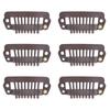 50pcs 8 Tips 8 Teeth Snap Comb Wig Clips Stainless Steel Snap Clips with Rubber Hair Grips for Hair Extension Wigs