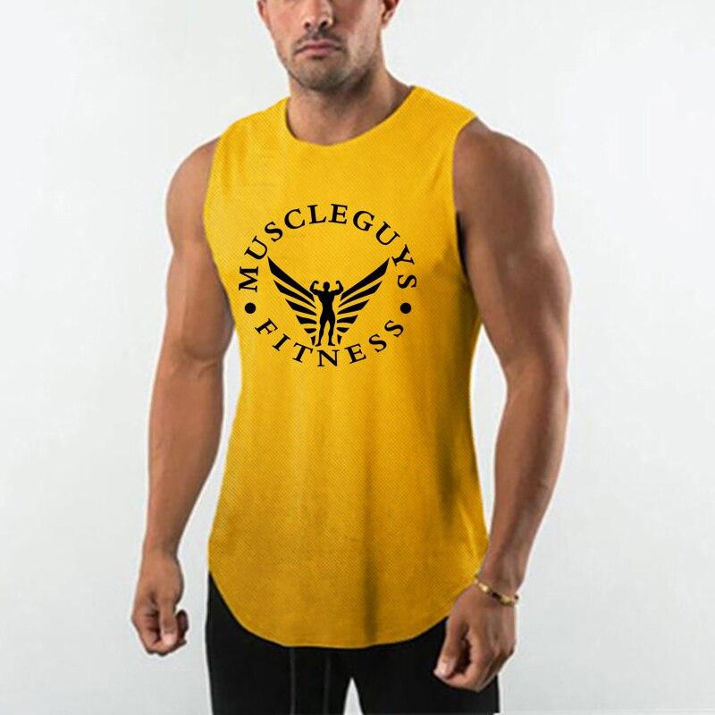 Muscleguys Summer Tide Mládež Sport Fitness Top Tričko bez rukávů Síťované tílko Osobnostní show Muscle Vesta Pánská kulturistika Tílko