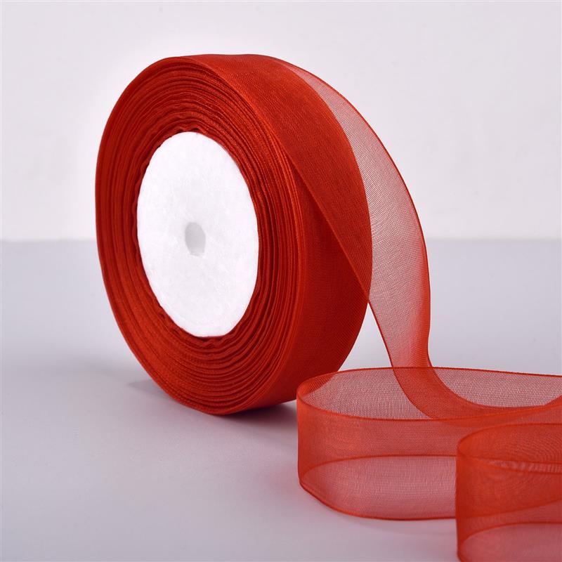 2.5cm * 50 Yards Lace Gauze Ribbon Chiffon Ribbon Valentine'S Day Transparent Flower Packaging DIY Handmade Straps Lace Fabric