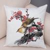Super Soft Soft Plush Watercolor Lovely Birds Flower Robin Tit Finch Goldfinch Sparrow Berries Tufted Cushion Cover Pillow Case