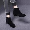 botas femininas women cute round toe black comfort spring & autumn ankle high heel shoes lady casual heel boots ab534