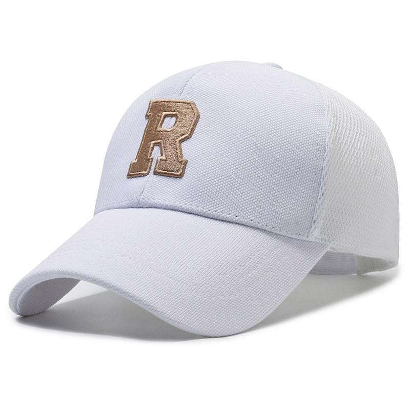 R Embroidery Letter Baseball Cap Adjustable Breathable Outdoors Protection Sun